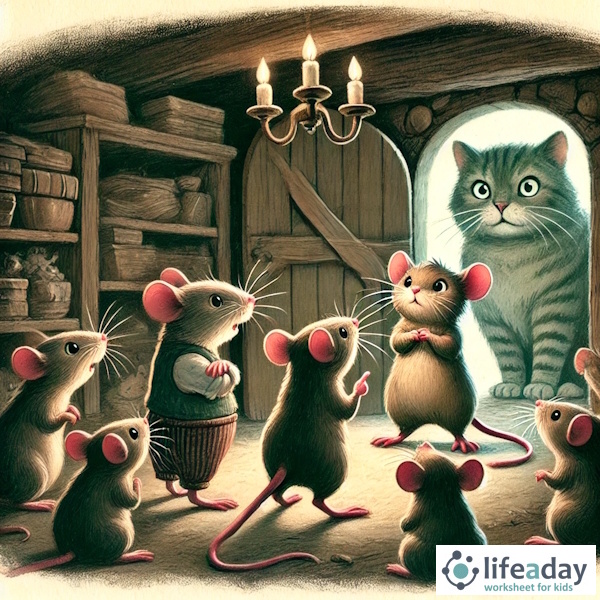 การ์ตูนสำหรับเด็ก ในรูปแบบ นิทานการ์ตูนสองภาษา เรื่อง Belling The Cat